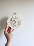 Broderie fleurs montantes