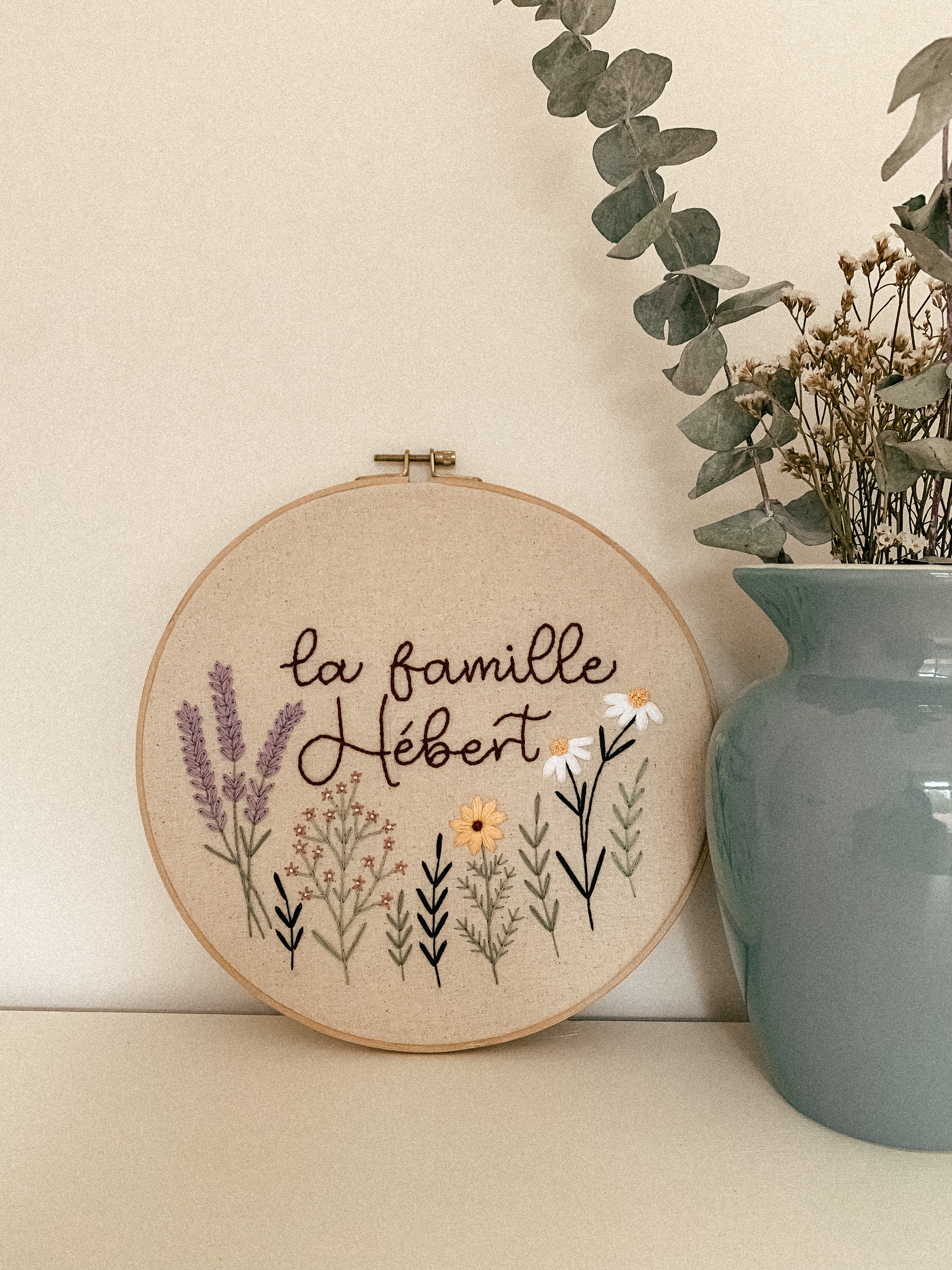 Broderie fleurs montantes