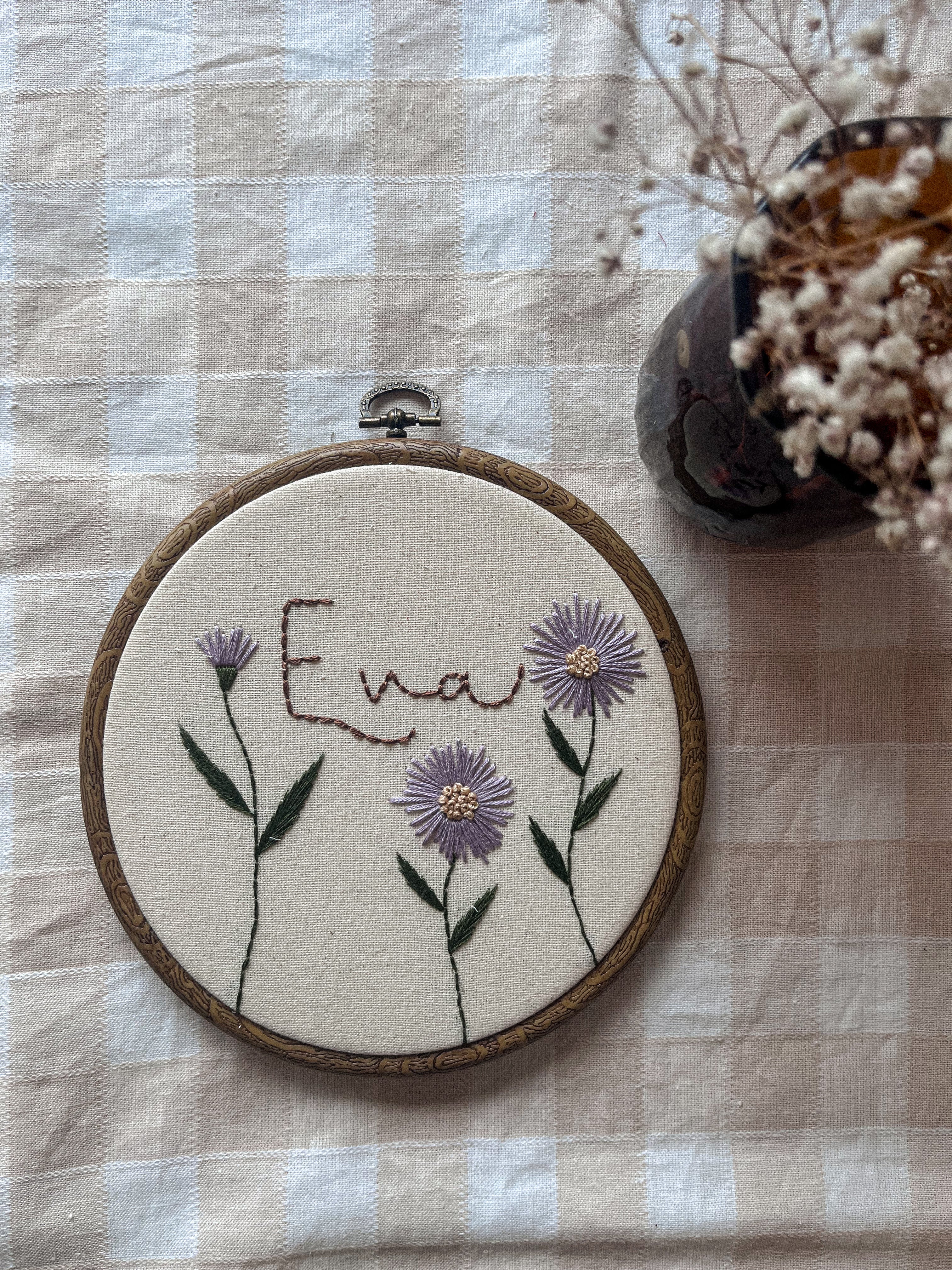 Broderie - Trio de fleurs