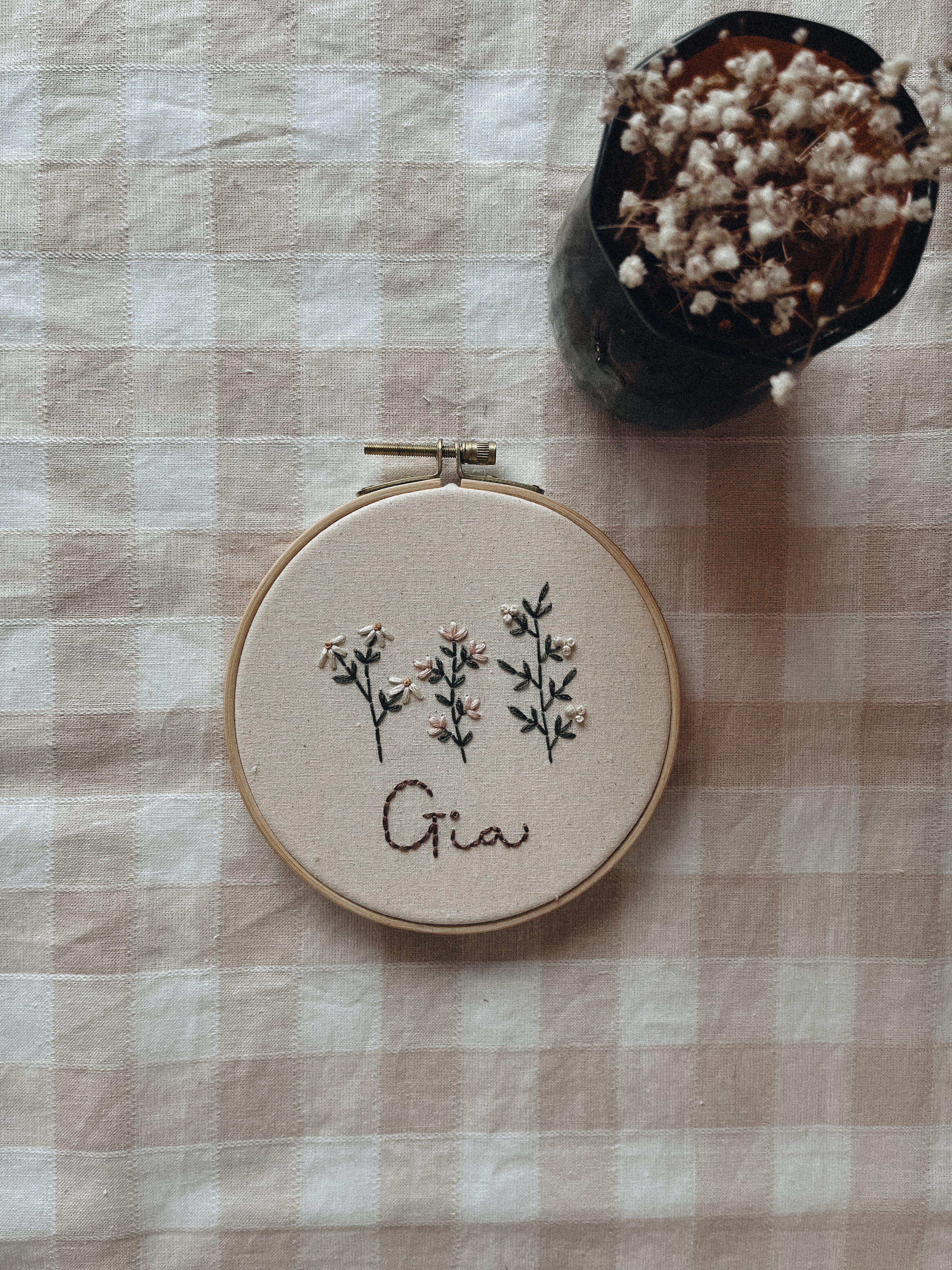 Broderie - Trio de fleurs