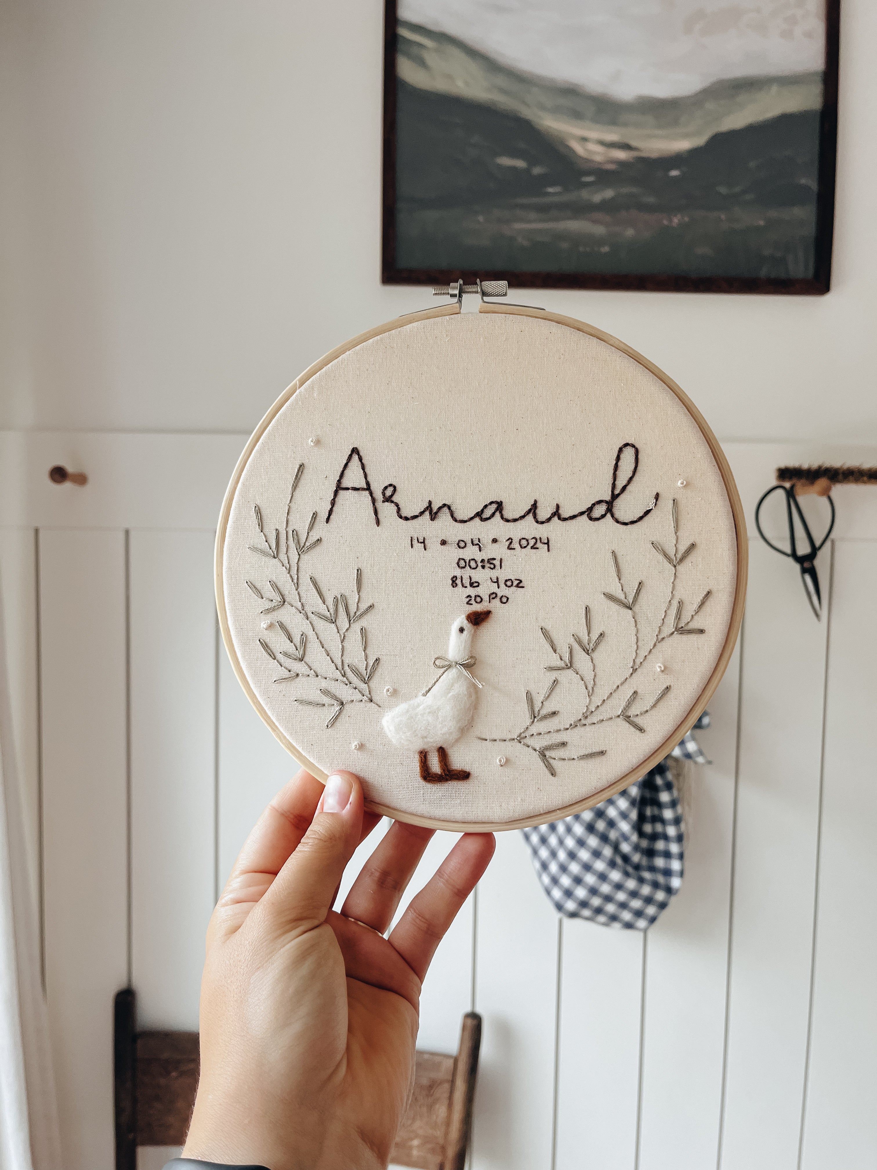 Birth embroidery