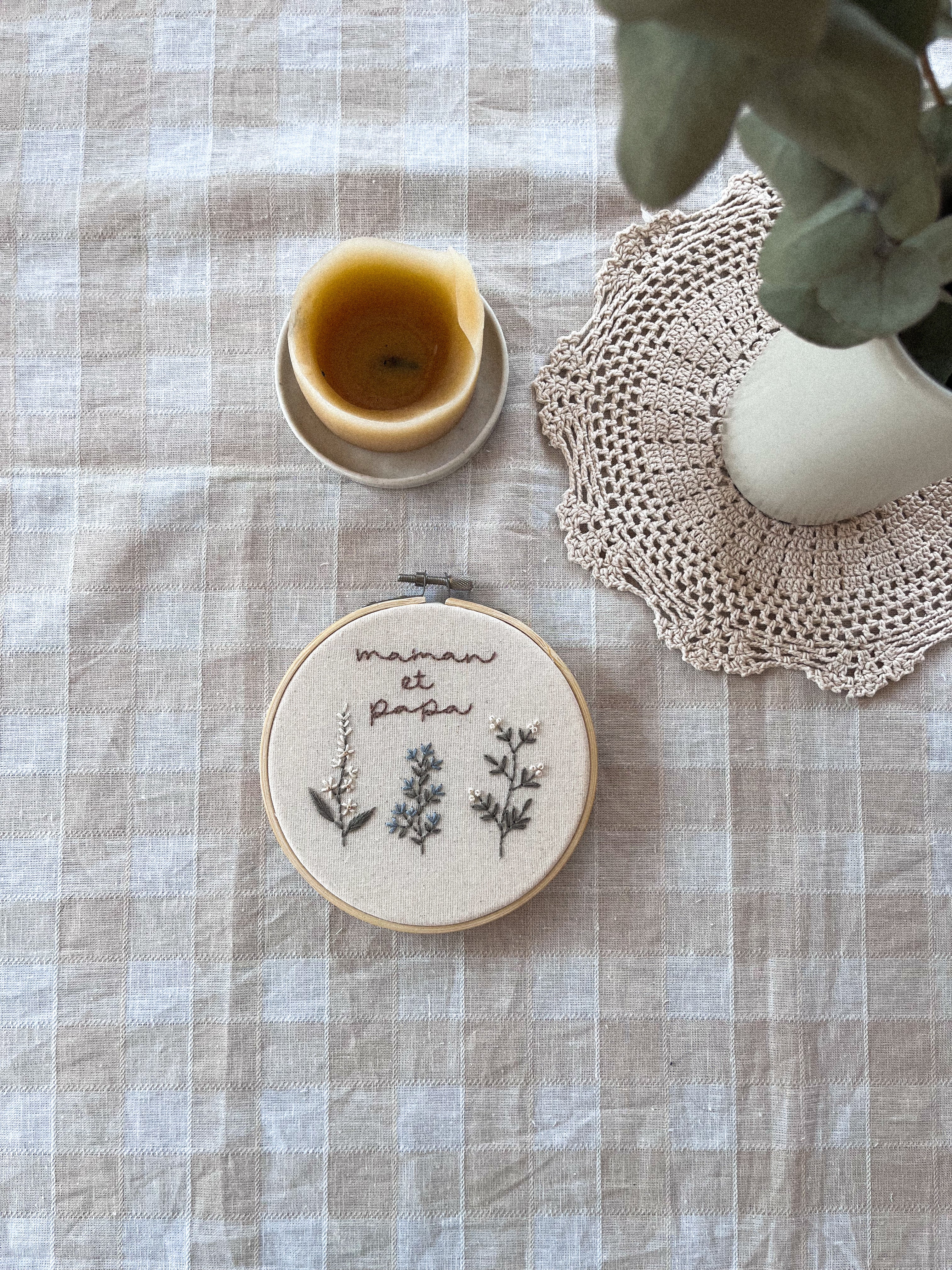 Broderie - Trio de fleurs